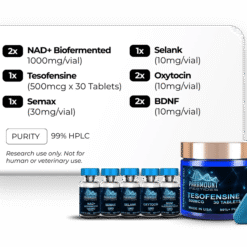 NAD+ Biofermented (1000mg), Tesofensine (500mcg x 30 Tablets), Semax (30mg), Selank (10mg), Oxytocin (10mg), BDNF (Brain-derived neurotrophic factor) (10mg)